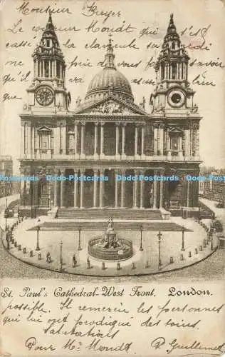 R611007 London St Paul Cathedral West Front 1902