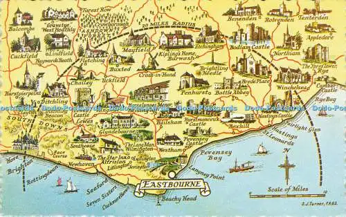 R604189 Eastbourne Map Shoesmith and Etheridge S J Turner F R G S