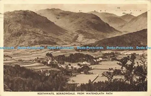 R608977 Rosthwaite Borrowdale from Watendlath Path G P Abraham Photogravure Seri