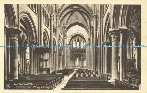 R609004 Lausanne Interieur de la Cathedrale Franco Suisse Kologravure