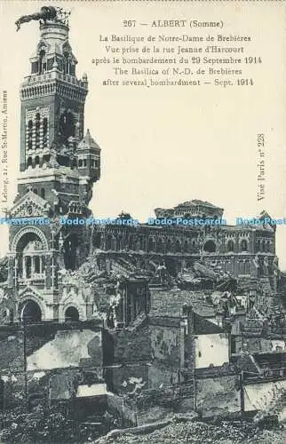 R611166 Albert Somme Die Basilika N D de Brebieres nach mehreren Bombardements