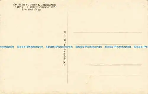 R611257 Detwang St Peter u Paulskirche Altar v Riemenschneider 1506 K Luft Stein