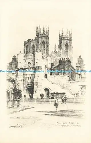 R604560 Bootham Bar und York Minster E T W Dennis Etchette Serie Joseph Pike