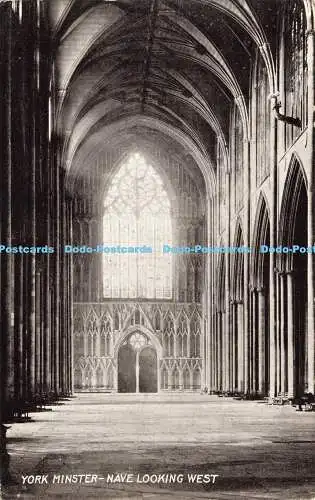 R604564 York Minster Nave Looking West T T und S Queen Serie 1907