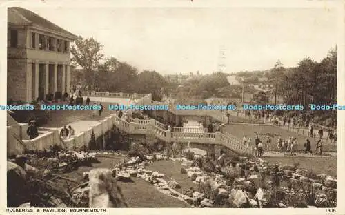 R606691 Steingärten und Pavillon Bournemouth 1306 Nacht 1945