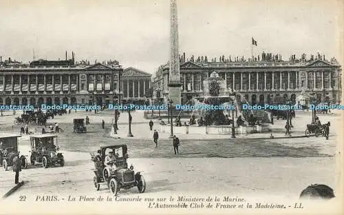 R609251 Paris La Place de la Concorde vue sur le Ministere de la Marine L Autom