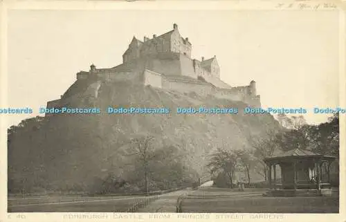 R606716 H M Office of Works E 40 Edinburgh Castle from Princes Street Gardens Re