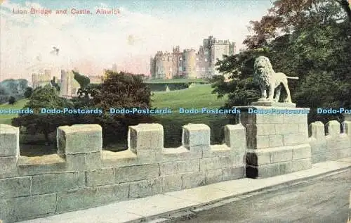 R609279 Alnwick Lion Bridge and Castle J C Ruddock Grand Series 1906