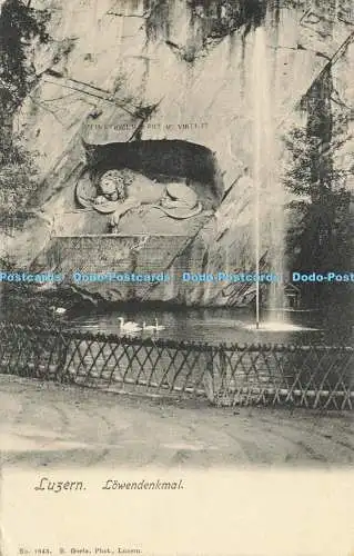 R611408 Luzern Lowendenkmal E Goetz Nr 1643 1906