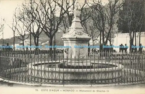 R606772 70 Cote dAzur Monaco Monument de Charles III E L D