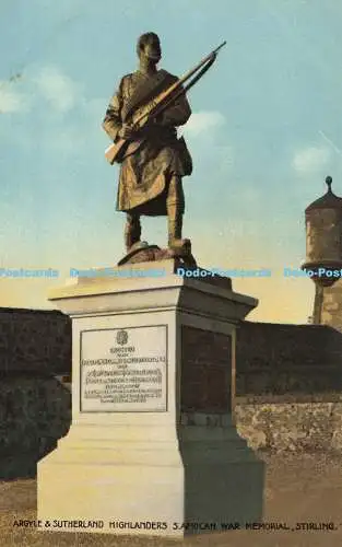 R604718 Stirling Argyle and Sutherland Highlanders S African War Memorial E T W