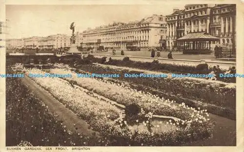 R606856 Sunken Gardens Sea Front Brighton 1934 Real Photogravure Series