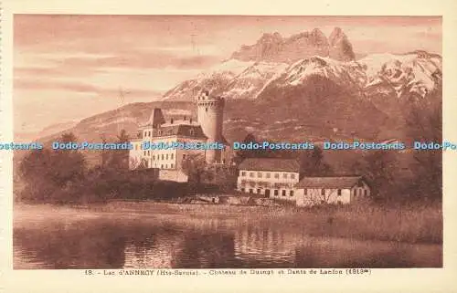 R609478 Lac d Annecy The Savoie Chateau de Duingt et Dents de Lanfon 1813 mm L Fa