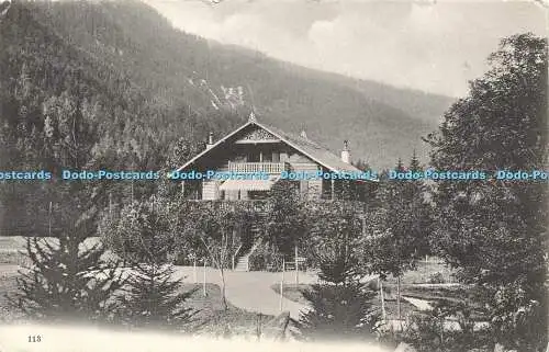 R607018 113 Unbekannter Ort Haus Berge Bäume Wald 1907