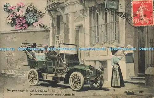 R607019 De passage a Creteil je vous envoie mes Amities B F Paris 1908 1908