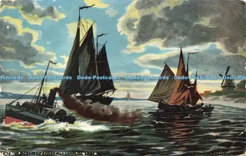 R607035 Boote Segelboote Gemälde 1905