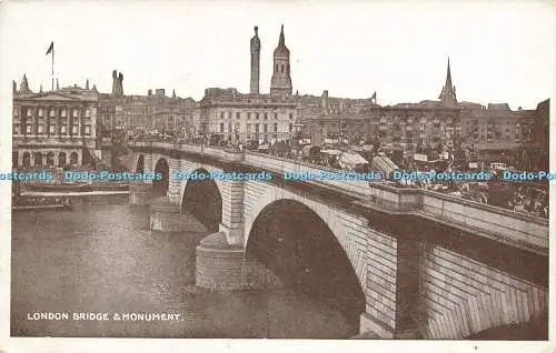 R609602 London Bridge und Denkmal Postkarte