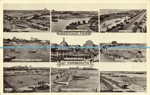 R609613 Grüße von Gt Yarmouth The Waterways and Rockery Marine Parade Gorle