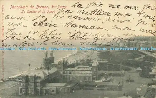 R611743 Panorama de Dieppe I ere Partie Le Casino et la Plage P S a D 1901