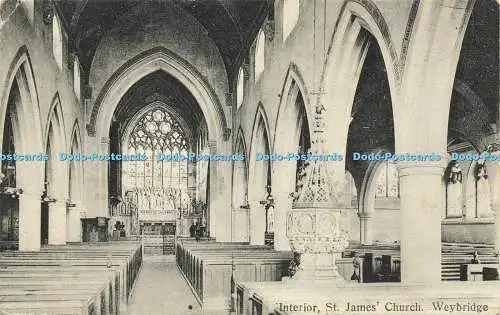 R609634 Weybridge St James Church Interior A S Series No 298 1910