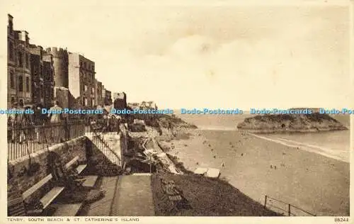 R609638 Tenby South Beach and St Catherine Island Photochrom