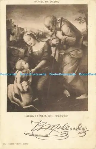 R611931 Sacra Familia del Cordero Rafael de Urbino 1901