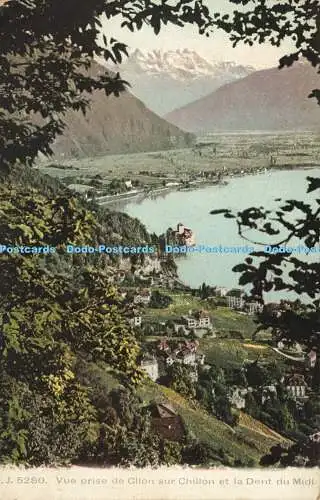 R607362 5280 Vue prise de Glion sur Chillon et la Dent du Midi Jullien freres