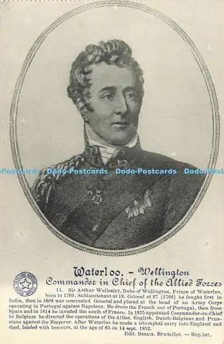 R607379 Waterloo Wellington Oberbefehlshaber der Alliierten Streitkräfte La Belgique Hist