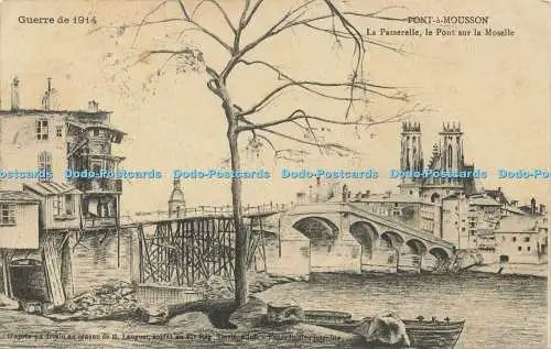 R607445 Guerre de 1914 Pont a Mousson La Passerelle le Pont sur la Moselle D Lau