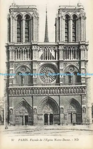 R607502 Paris Facade de l Eglise Notre Dame ND Levy et Neurdein Reunis