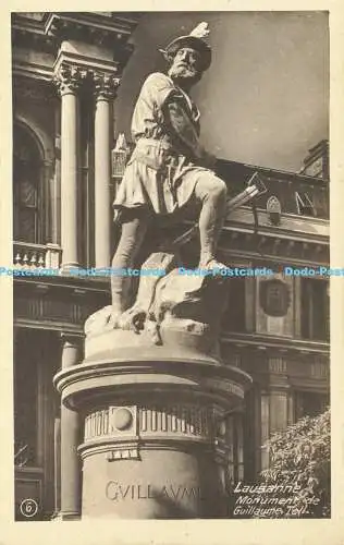 R607521 Lausanne Monument de Guillaume Tell Franco Suisse Kologravure