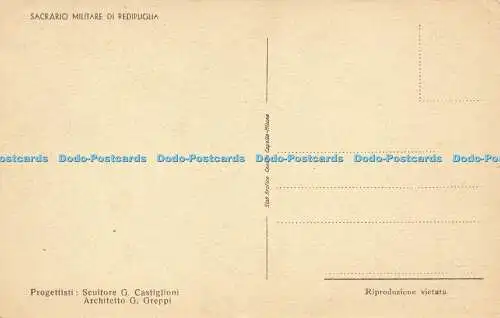 R607527 Sacrario Militare di Redipuglia Stab Grafico Cesare Capello G Castiglion