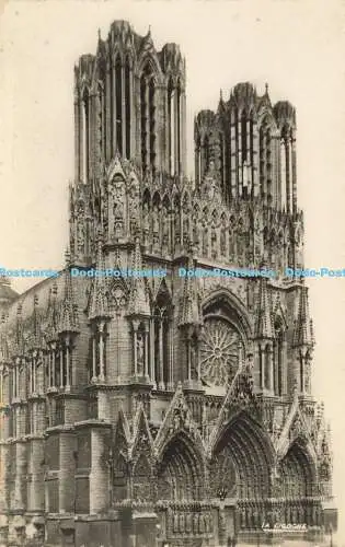 R612013 Reims Marne La Cathedrale Fassade Principale Prise Avant 1914 La Cigogne