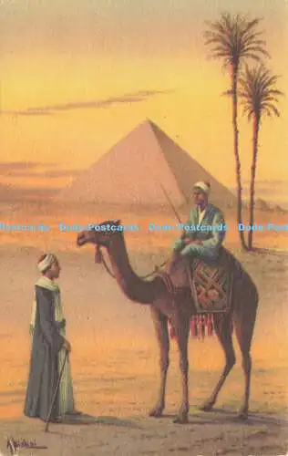 R612092 Cairo Sons of the Desert Dragoman and Camel Boy near the Great Pyramid o