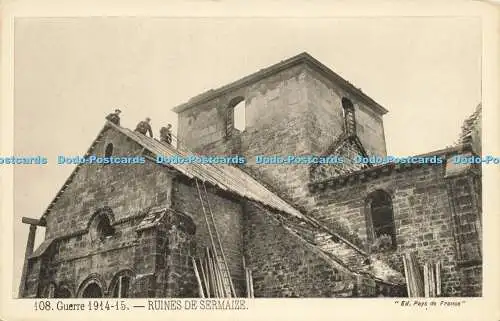 R612229 Guerre 1914 Ruines de Sermaize Pays de France H L Motti