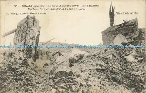 R612330 Chilly Somme Blockaus German Demolished by the Artillery G Lelong Catala