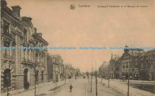 R612370 Cambrai Boulevard Faldherbe et la Banque de France Nels Phono Foto