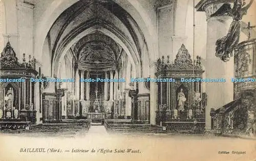 R612393 Bailleul Nord Interieur de l Eglise Saint Waast Grignet Levy Fils