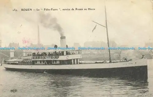 R612470 Rouen Le Felix Faure Service de Rouen au Havre E Le Deley 1915