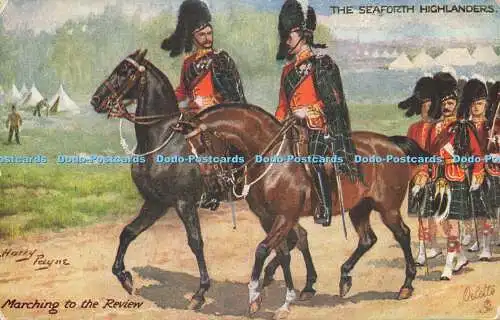 R612531 Seaforth Highlanders Harry Payne Marching to Review Tuck Oilette No 9885