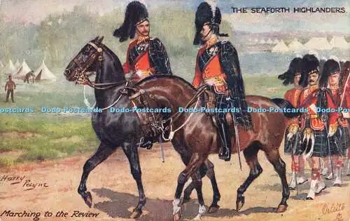 R612532 Seaforth Highlanders Marching to Review Harry Payne Tuck Oilette 9885