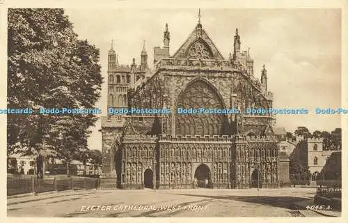 R612623 Exeter Cathedral West Front 4045 A Valentines Sepiatype