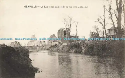 R612627 Merville La Lys et les ruines de la rue des Capucins A Biebuyek