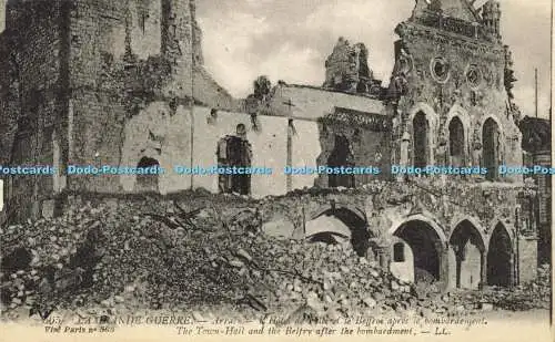 R612652 565 Rathaus und Glockenturm von La Grande Guerre nach Bombardement LL Vise Pari