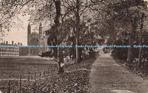 R612751 Kings College Chapel and Bridge Cambridge 77871 Valentines Series 1917