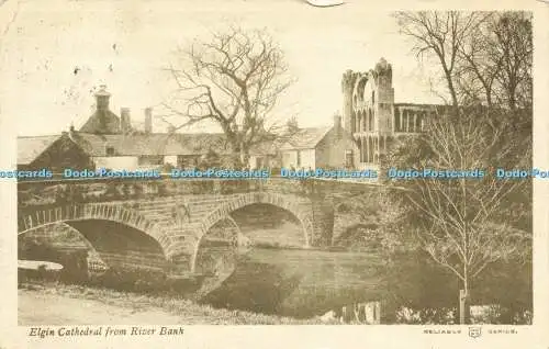 R612861 Elgin Cathedral from River Bank Reliable Series W R and S 1906