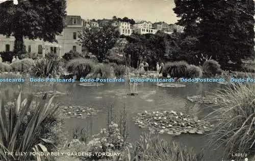 R612891 Lily Pond Abbey Gardens Torquay L 605 D Silveresque Valentines 1959