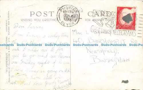 R612891 Lily Pond Abbey Gardens Torquay L 605 D Silveresque Valentines 1959