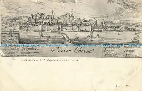 R612957 13 Le Vieux Chinon dapres une Gravure LL Ogier