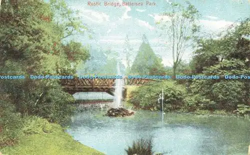 R613076 Rustic Bridge Battersea Park 1907